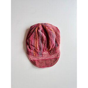 THE FAIRIES PAJAMAS Red Nepalese Cotton Woven Oversized Newsboy Hat, Size S/M